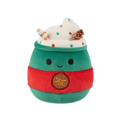Squishmallows Holiday Latte W/Fuzzy Sleeve - Green / Red