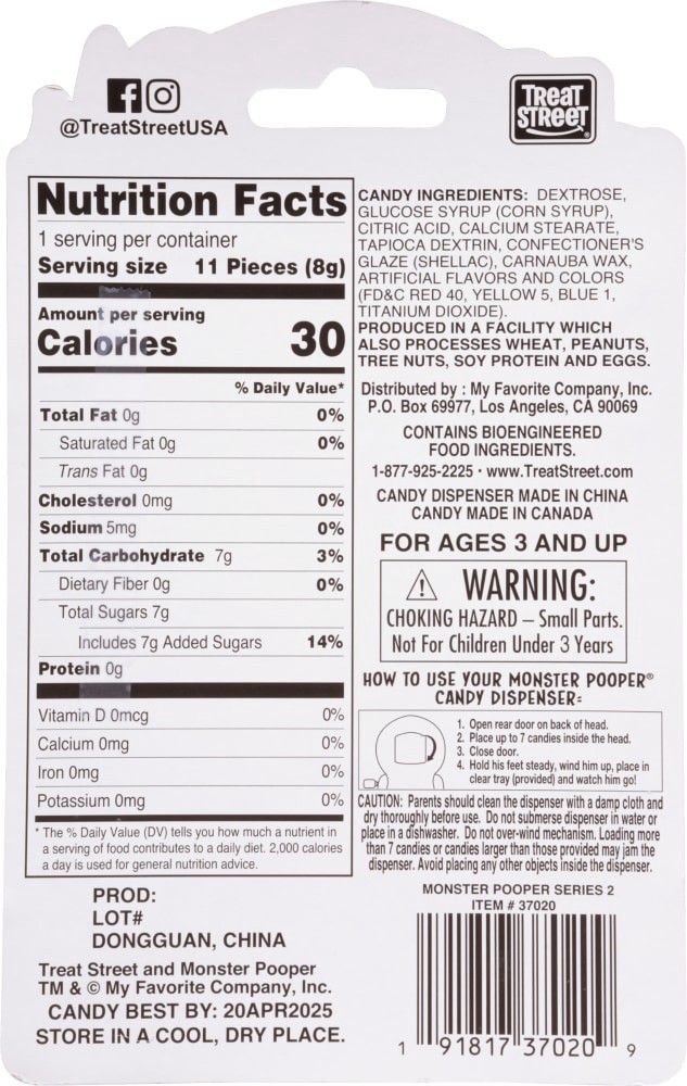slide 2 of 2, Treat Street 3+ Years Monster Pooper Walking Candy Dispenser 0.28 oz, 0.28 oz