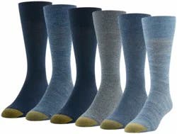 Gold Toe GM1050R06 Cambridge Crew Flat Knit - Navy/Chambray Assortment