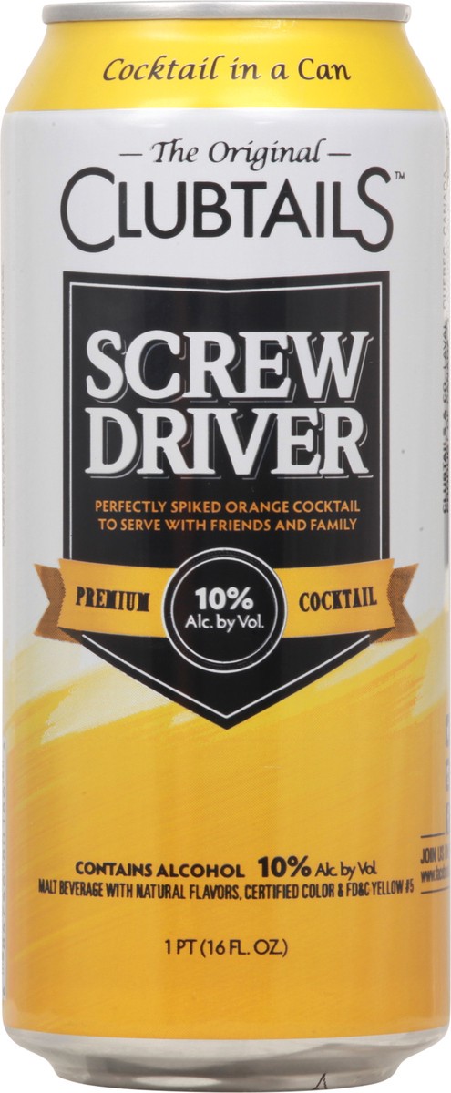 slide 6 of 11, Clubtails Screw Driver The Original Premium Cocktail 1 pt Can, 1 pint