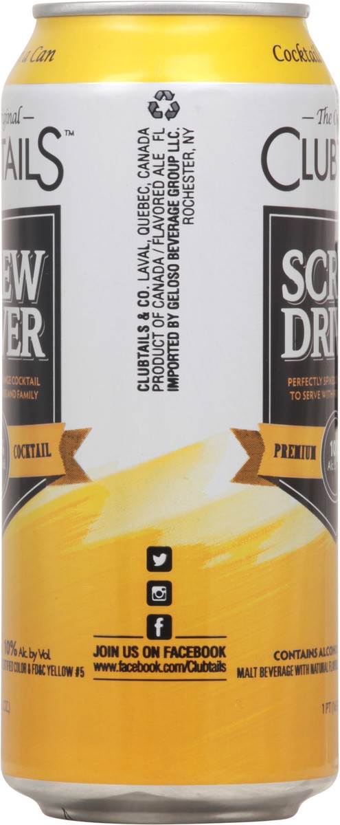 slide 9 of 11, Clubtails Screw Driver The Original Premium Cocktail 1 pt Can, 1 pint