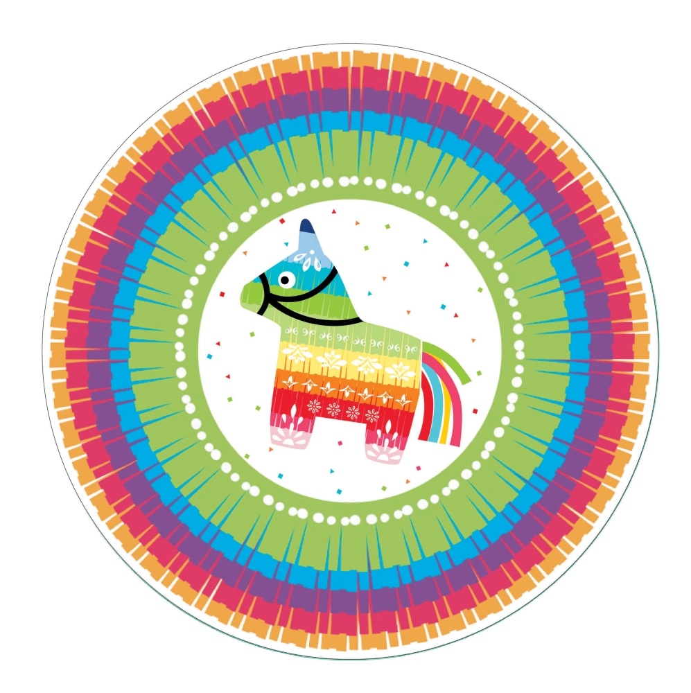 slide 1 of 1, Amscan Cinco De Mayo Plates - 8 Pk, 9 in