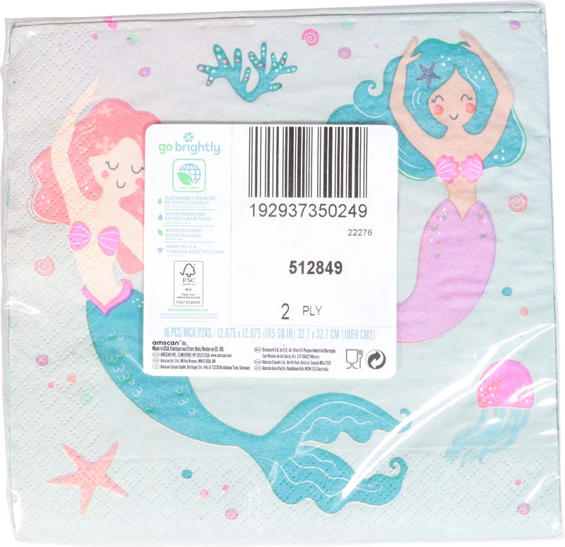 slide 3 of 4, Amscan Lunch Napkins 2 Ply Mermazing Party - 16 Count, 16 ct
