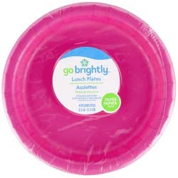 Go Brightly 8.5'' Lunch Plate - Solid Color Bright Pink 16ct