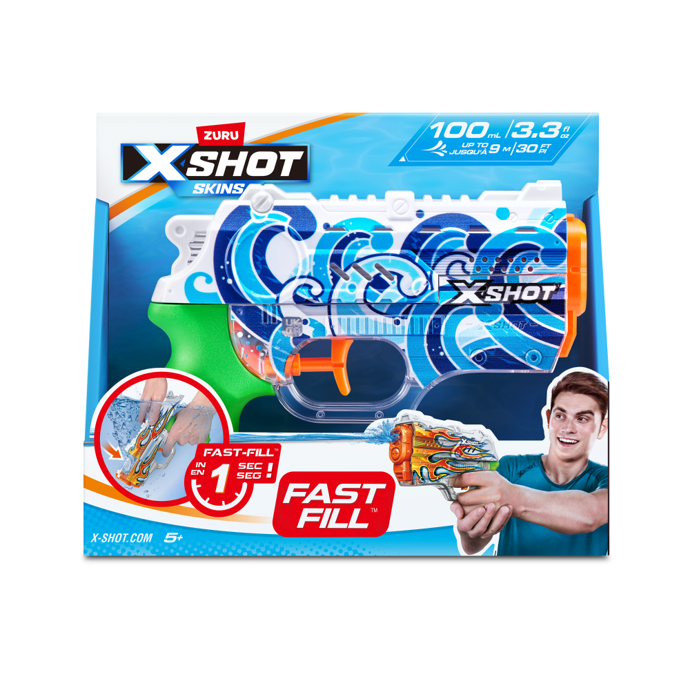 slide 3 of 3, ZURU X-Shot Water Fast-Fill SKINS-NANO Water Blaster Double Pack by ZURU, 1 ct