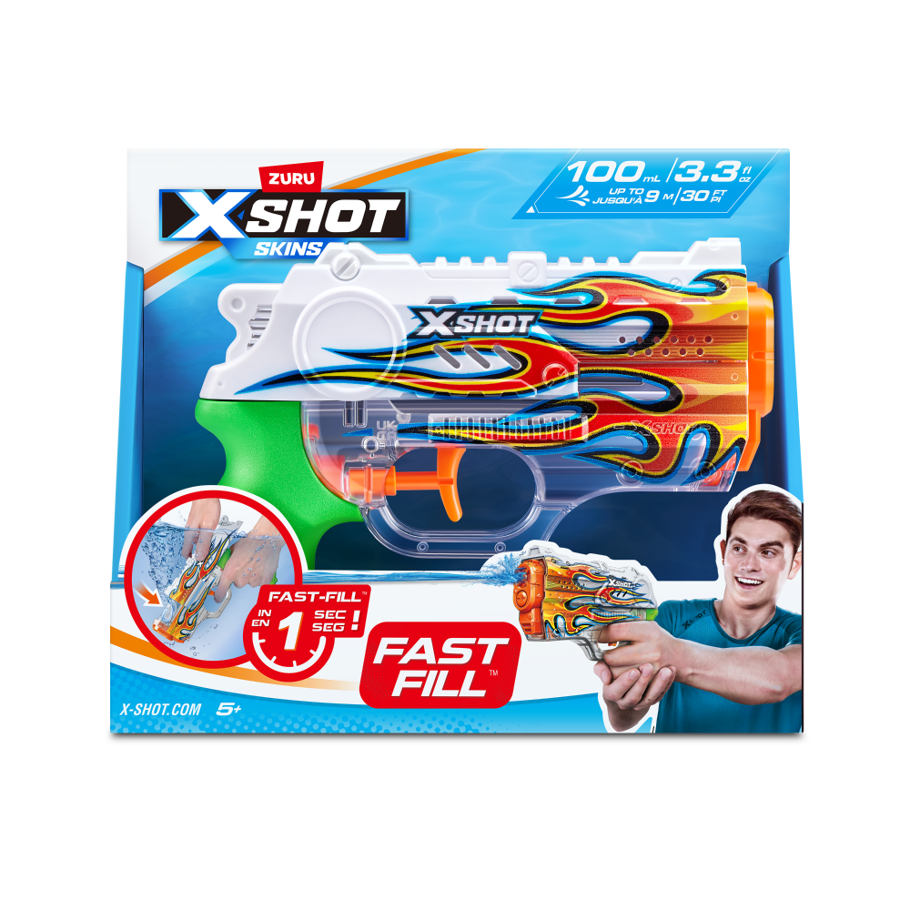 slide 2 of 3, ZURU X-Shot Water Fast-Fill SKINS-NANO Water Blaster Double Pack by ZURU, 1 ct