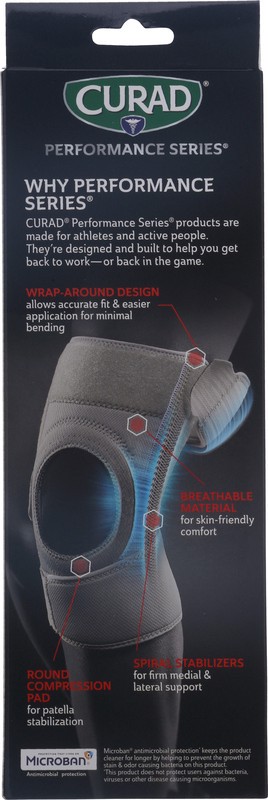 slide 2 of 4, Curad Performance Series Knee Support Universal Size 1 ea, 1 ct