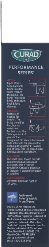 slide 4 of 4, Curad Performance Series Wrist Support 1 ea, 1 ct