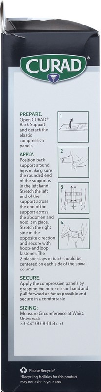 slide 3 of 4, Curad Elastic Back Support, 1 ct