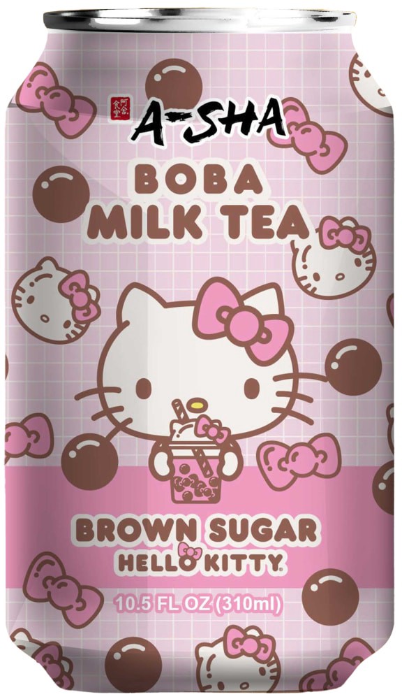slide 1 of 1, A-Sha Hello Kitty Brown Sugar Boba Milk Tea, 10.5 fl oz