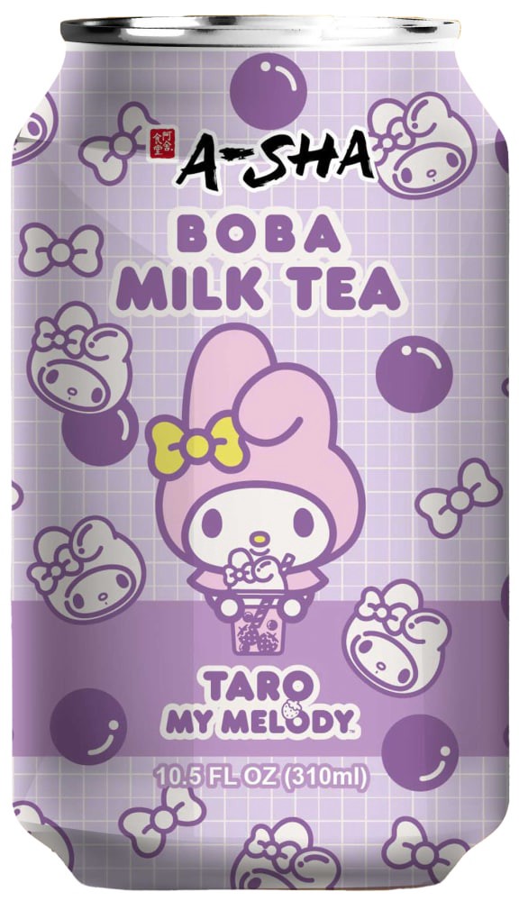 slide 1 of 1, A-Sha Boba Milk Tea Taro My Melody, 10.5 fl oz