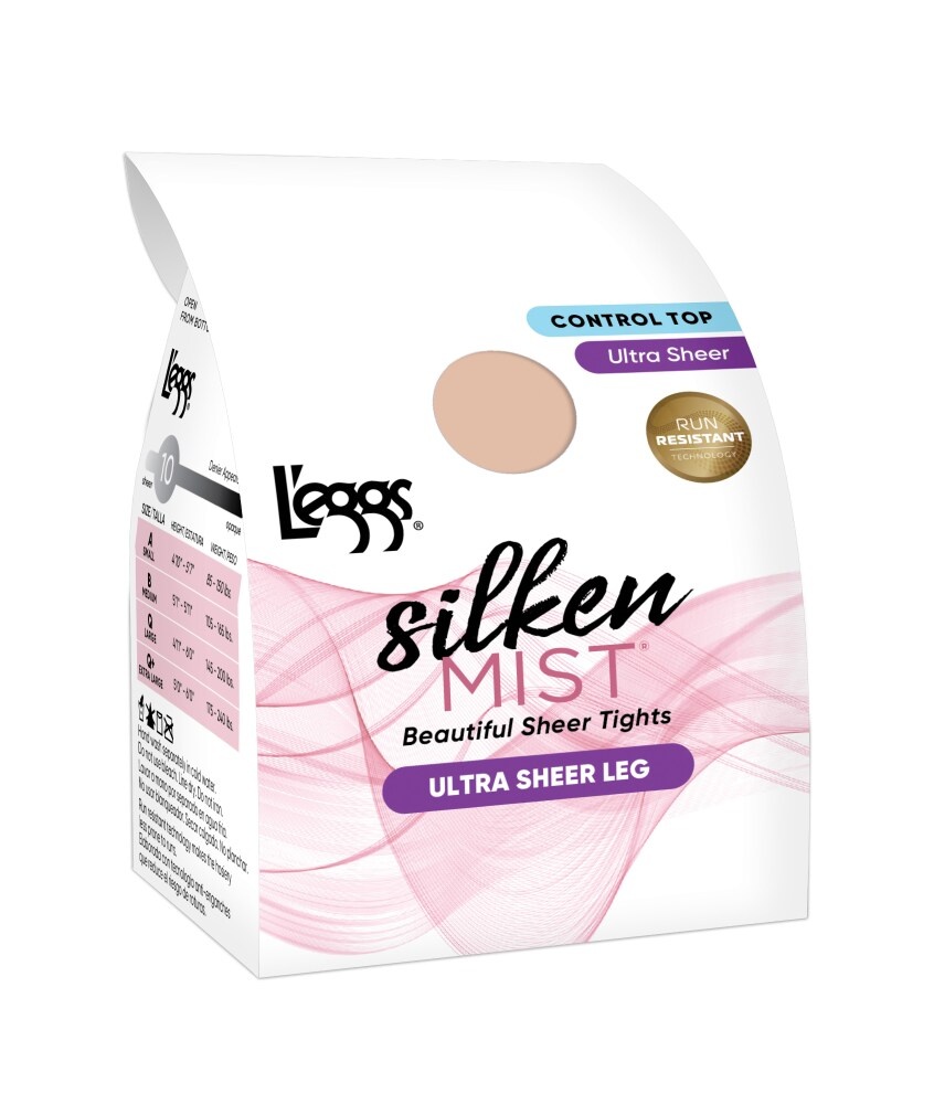 slide 1 of 1, Silken Mist Ultra Sheer Run Resist Control Top Sheer Toe - Sun Beige, 1 ct