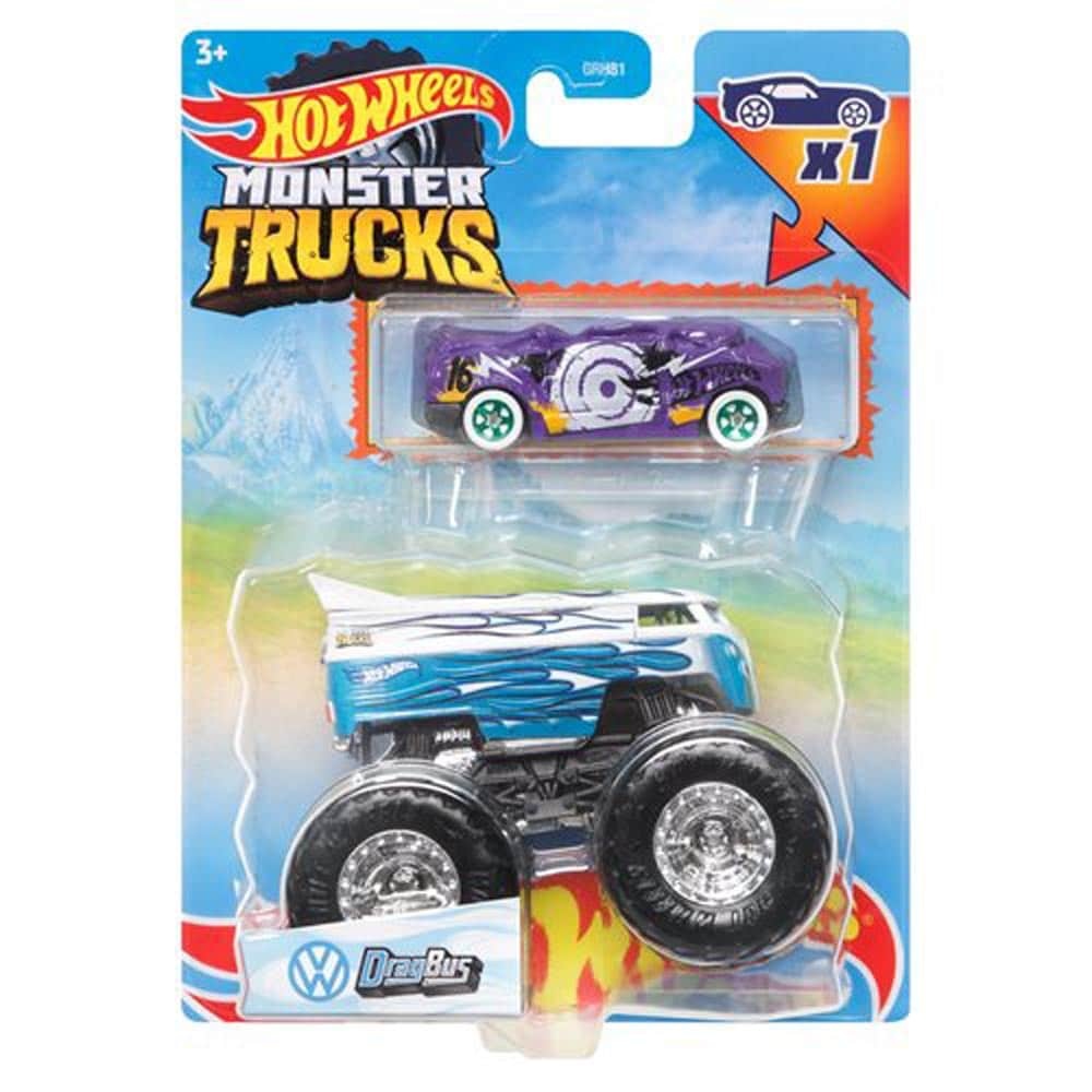 slide 1 of 1, Hot Wheels Monster Trucks 1:64 Scale Dragbus, Includes Hot Wheels Die Cast Car, 1 ct