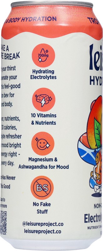 slide 4 of 5, Leisure Project Non-Carbonated Tropical Mango Electrolyte Refresher 16 fl oz, 16 fl oz