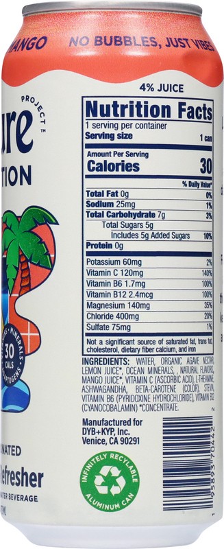 slide 3 of 5, Leisure Project Non-Carbonated Tropical Mango Electrolyte Refresher 16 fl oz, 16 fl oz