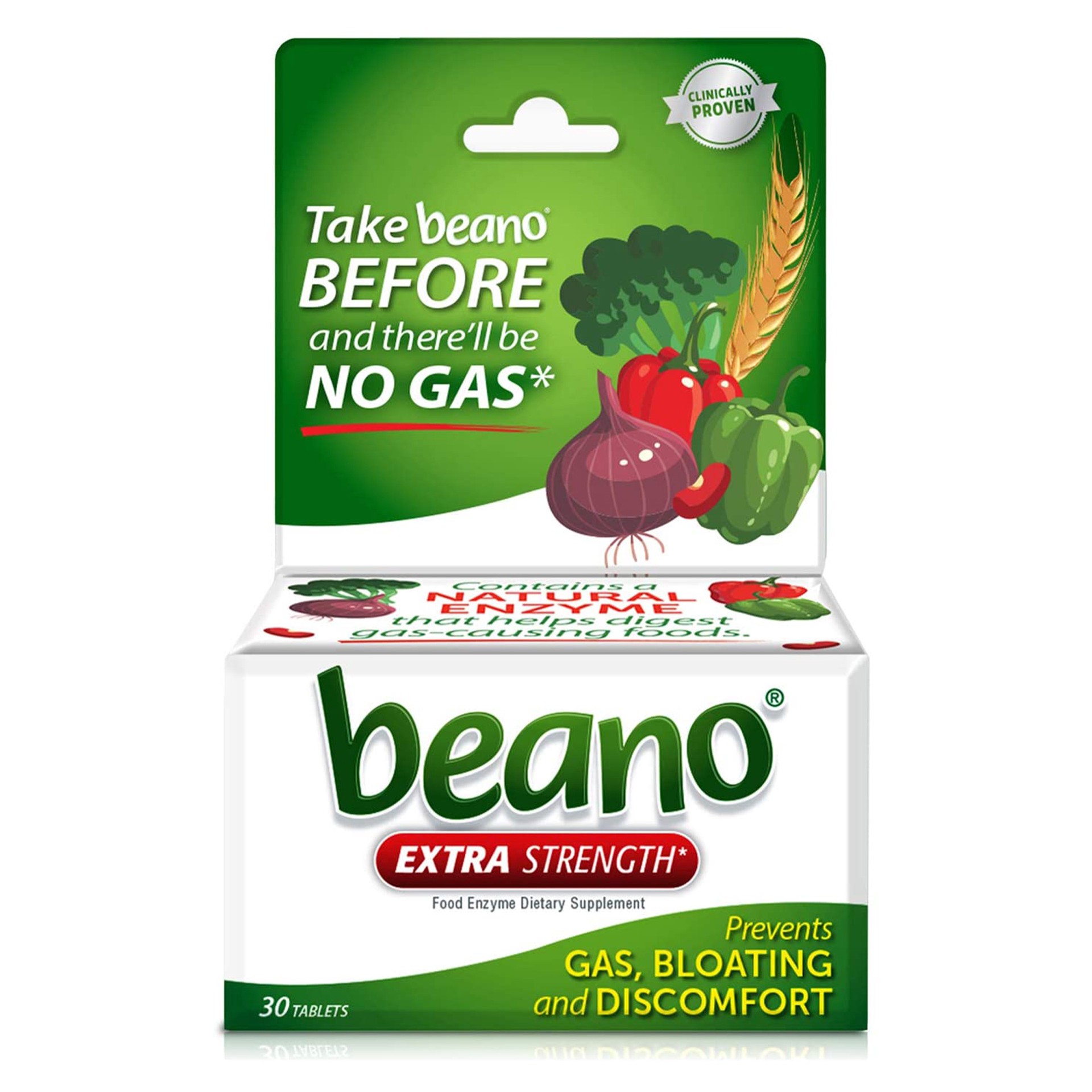 slide 1 of 10, Beano Food Enzyme Dietary Supplement Tabs Helps Prevent Gas, 30 ct