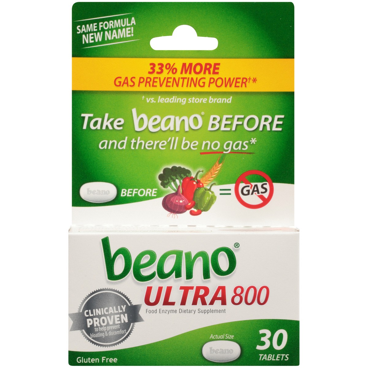 slide 2 of 10, Beano Food Enzyme Dietary Supplement Tabs Helps Prevent Gas, 30 ct