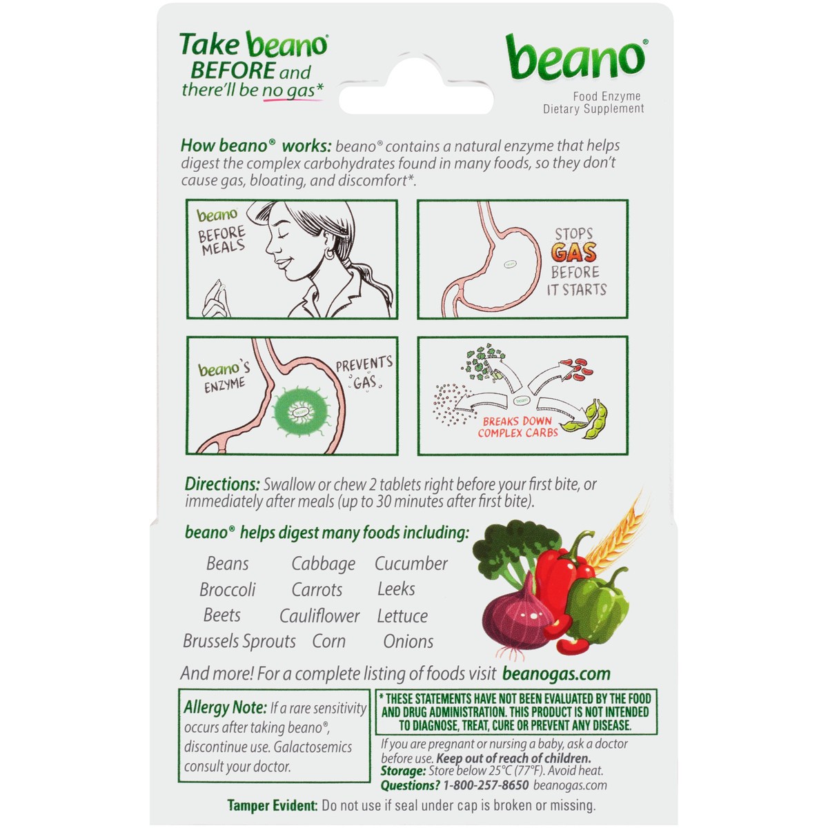 slide 9 of 10, Beano Food Enzyme Dietary Supplement Tabs Helps Prevent Gas, 30 ct