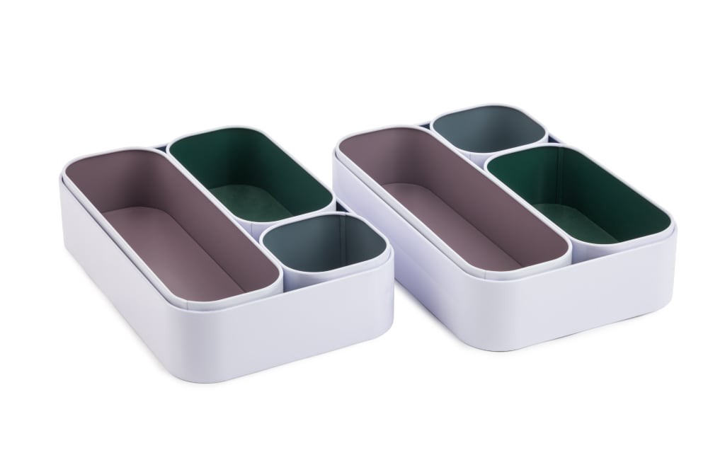 slide 2 of 2, Core Home Tinplate Office Storage Box Set, 8 ct