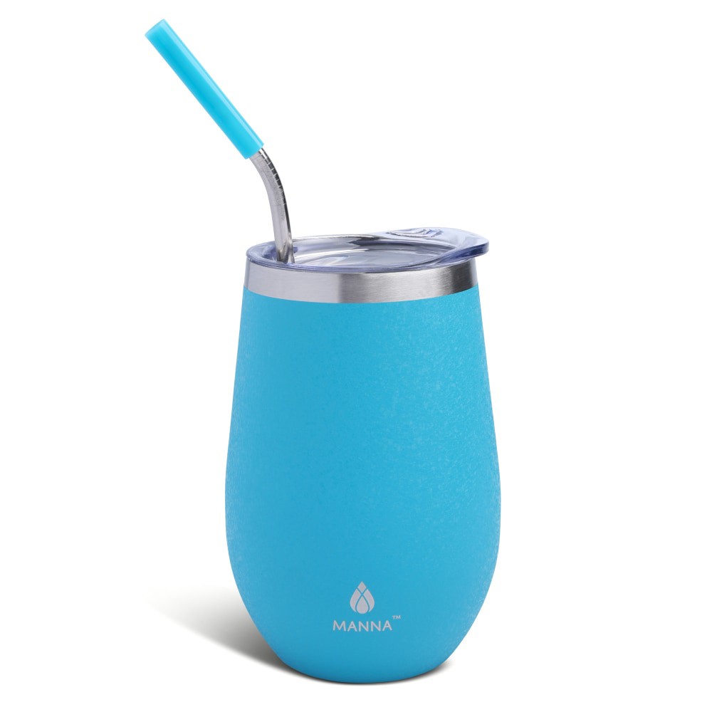 slide 2 of 2, Manna Wine Tumbler - Peacock Blue, 17 oz