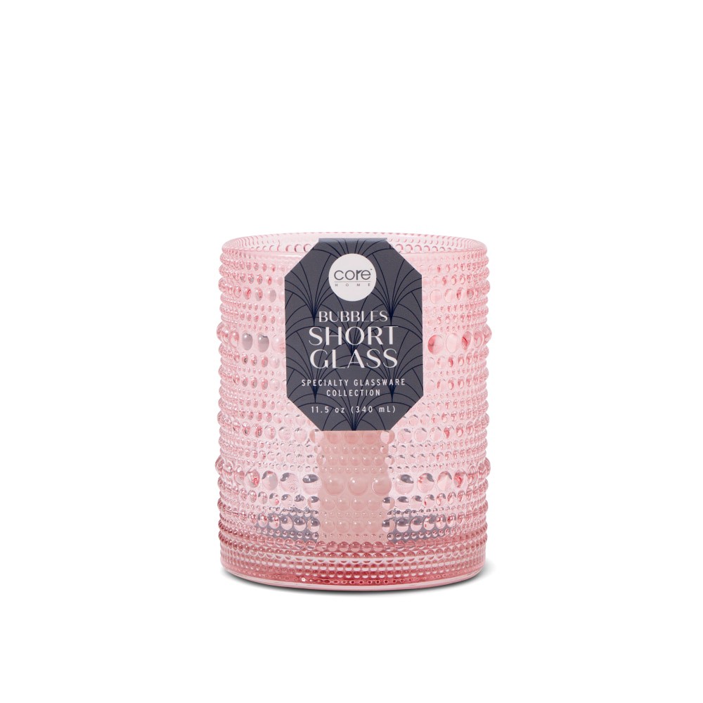 slide 3 of 3, Core Home™ Bubbles Old Fashioned Glass - Pink, 11.5 oz