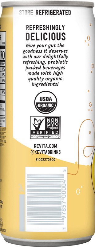 slide 4 of 5, Kevita Sparkling Drink, Lemon Ginger, Probiotic Refresher, 12 oz