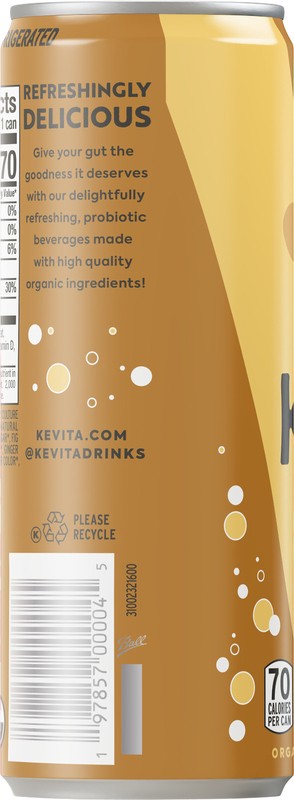slide 5 of 5, Kevita Sparkling Drink, Lemon Ginger, Probiotic Refresher, 12 oz