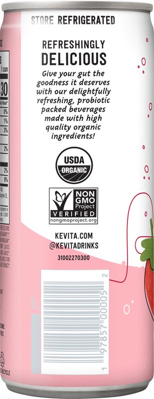 slide 3 of 5, Kevita Sparkling Drink, Strawberry Acaí Coconut, Probiotic Refresher, 12 oz