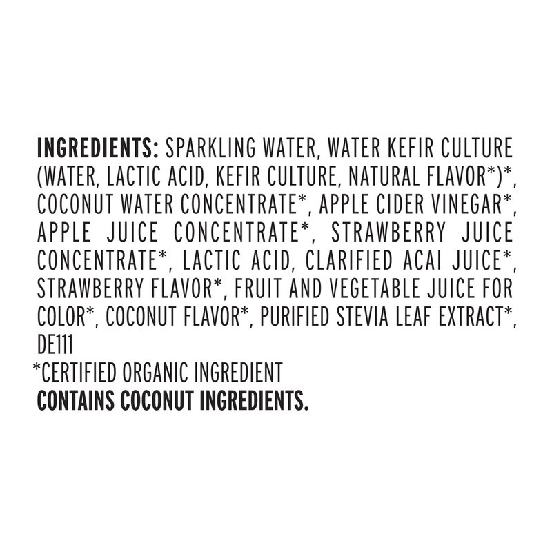 slide 2 of 5, Kevita Sparkling Drink, Strawberry Acaí Coconut, Probiotic Refresher, 12 oz