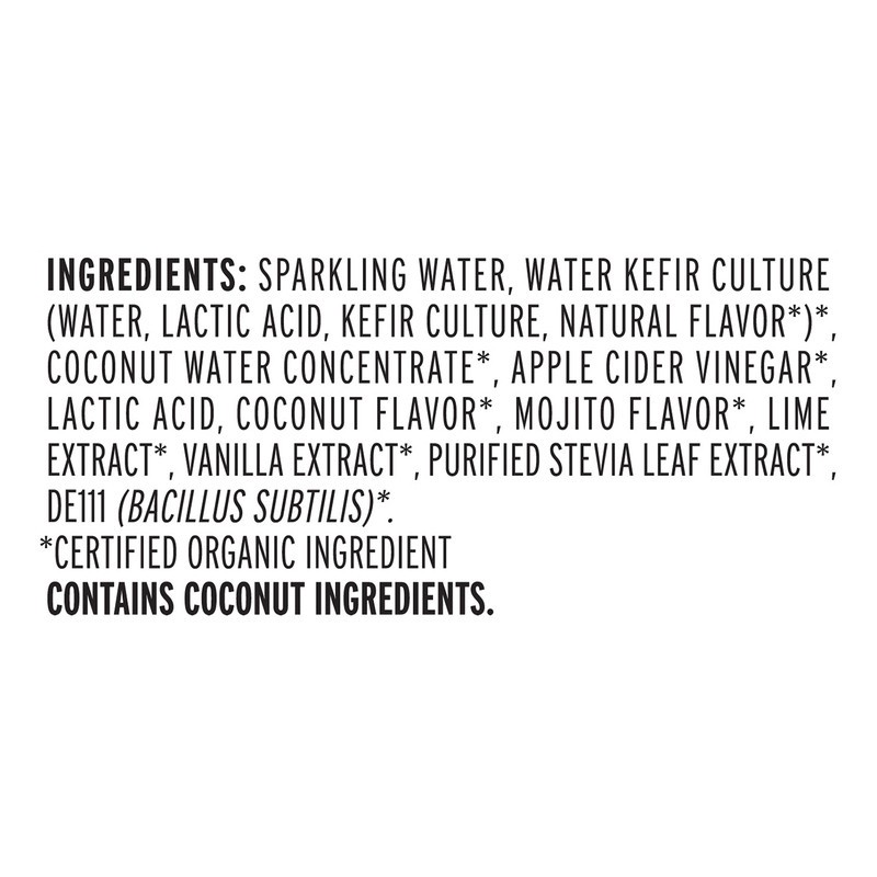 slide 5 of 5, Kevita Sparkling Drink, Mojita Lime Mint Coconut, Probiotic Refresher, 12 oz