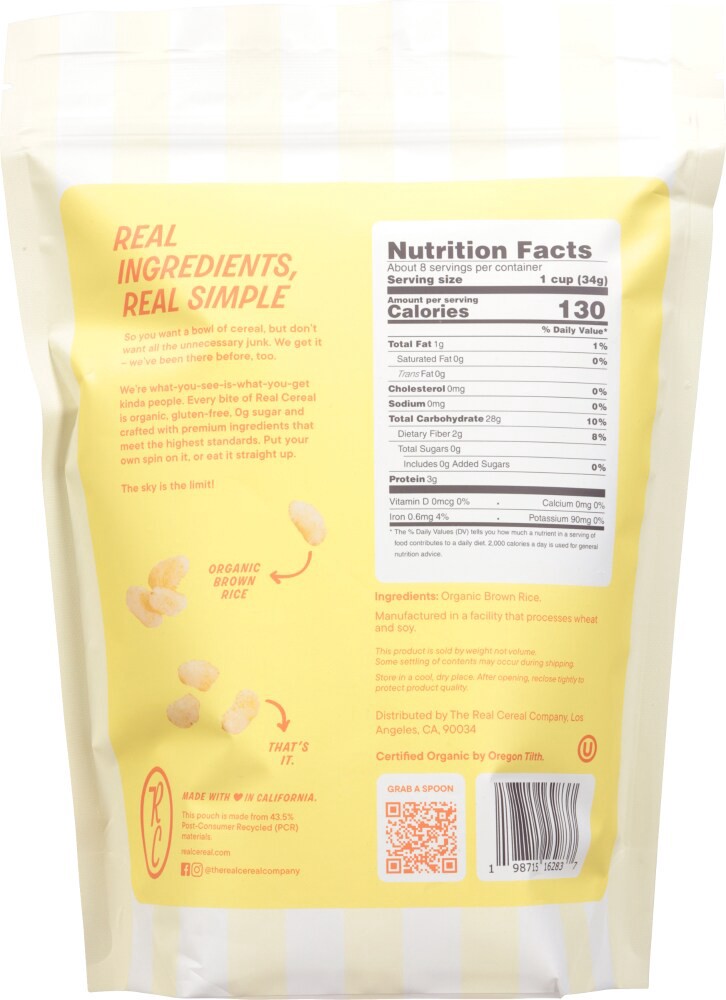 slide 2 of 2, The Real Cereal Co. Organic Rice Crisps 8.4 oz, 8.4 oz