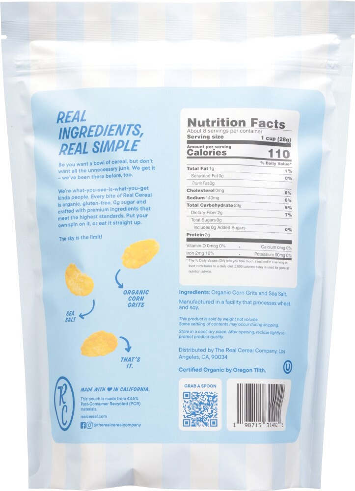 slide 2 of 2, The Real Cereal Co. Organic Corn Flakes 8.4 oz, 8.4 oz