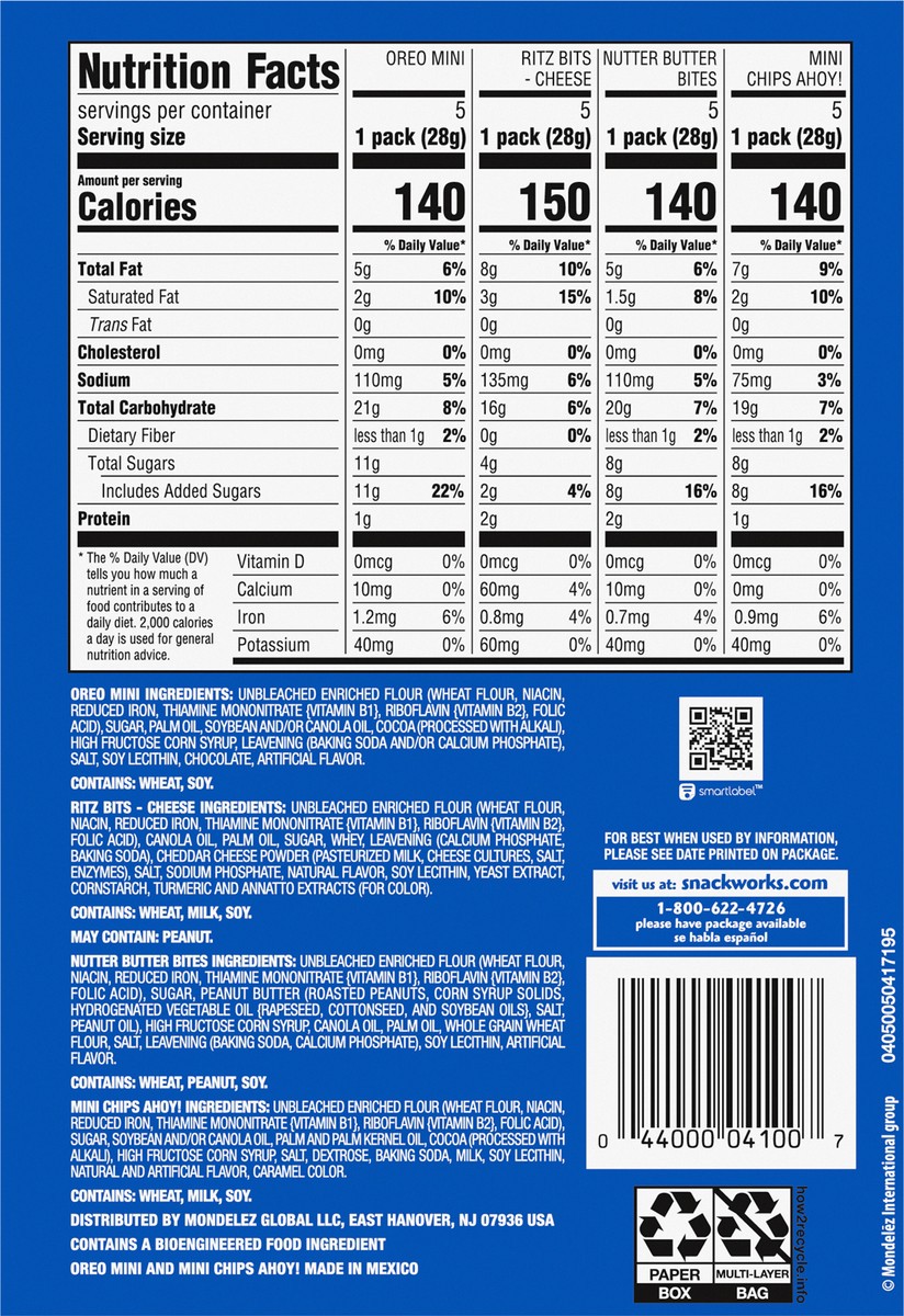 slide 8 of 9, Nabisco Classic Mix Variety Pack With Cookies & Crackers - 20oz /20ct, 20 ct; 20 oz