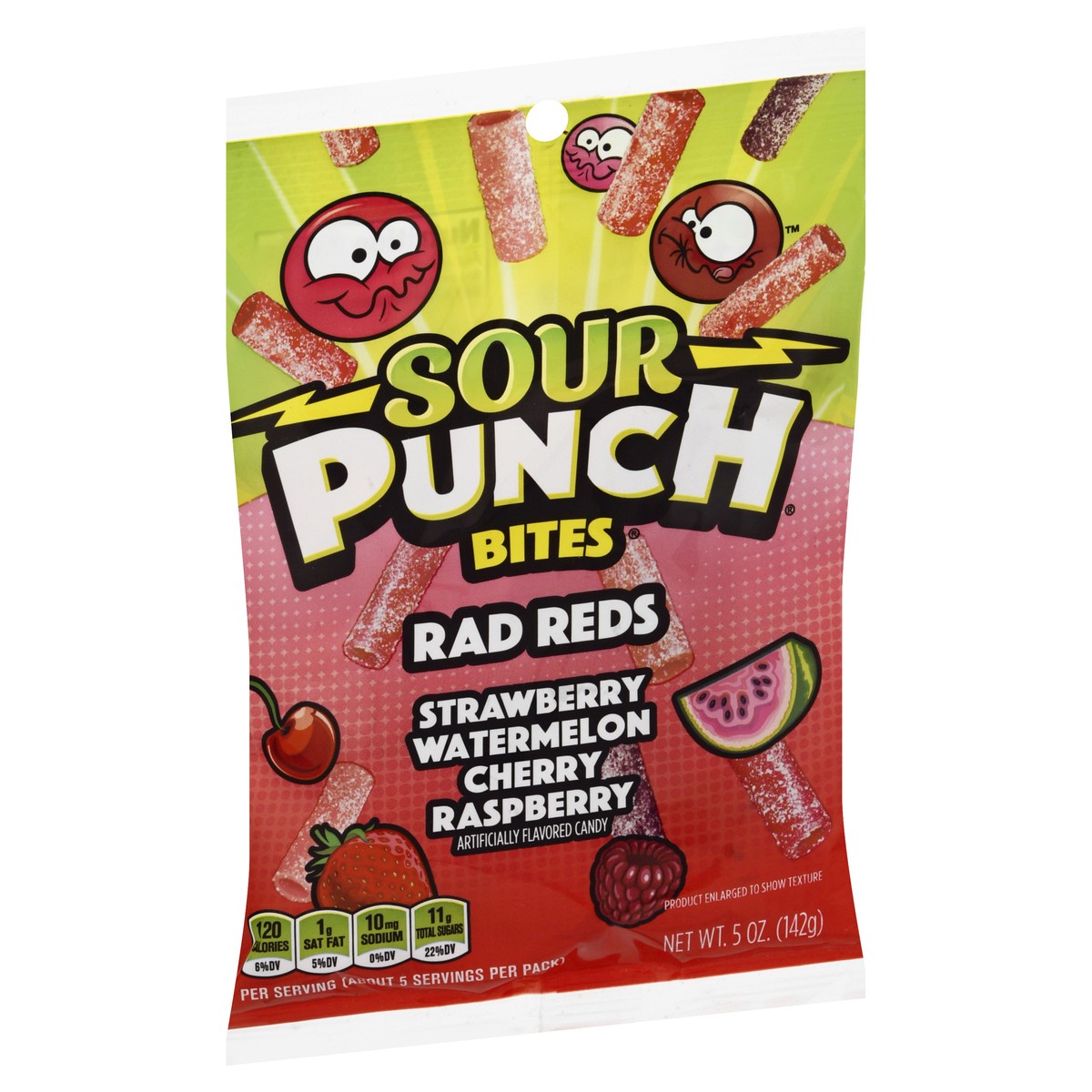 slide 2 of 9, Sour Punch Bites Rad Reds Candy 5 oz, 5 oz