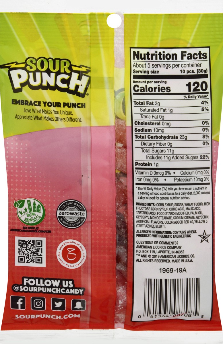 slide 5 of 9, Sour Punch Bites Rad Reds Candy 5 oz, 5 oz