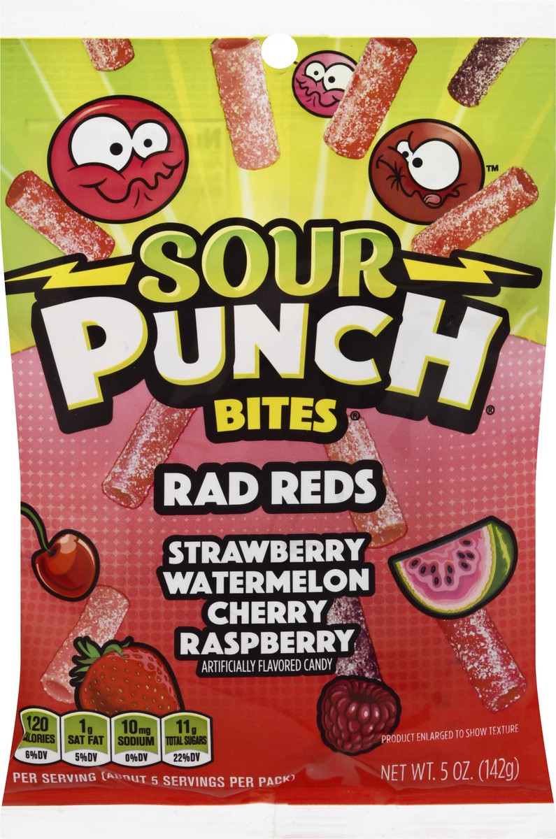 slide 6 of 9, Sour Punch Bites Rad Reds Candy 5 oz, 5 oz