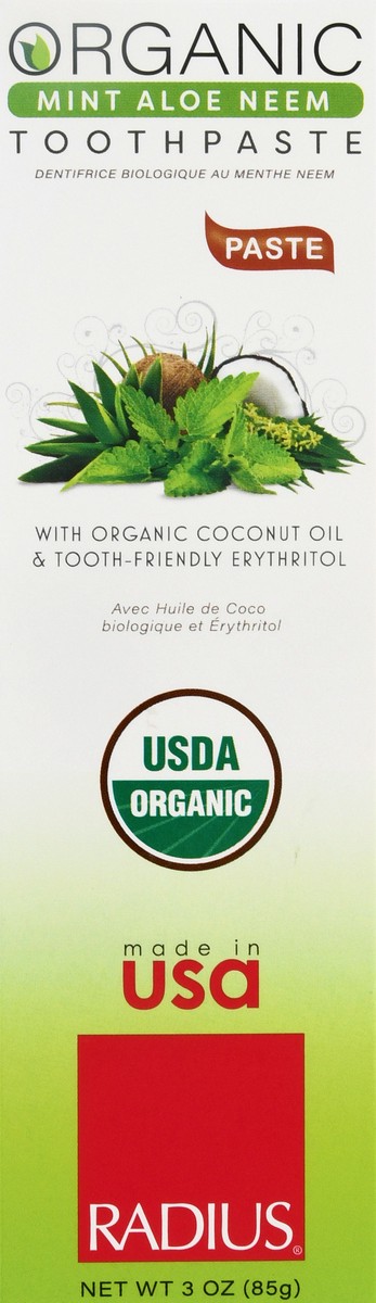 slide 1 of 12, Radius Tthpst,Org,Mint Aloe Neem, 3 oz