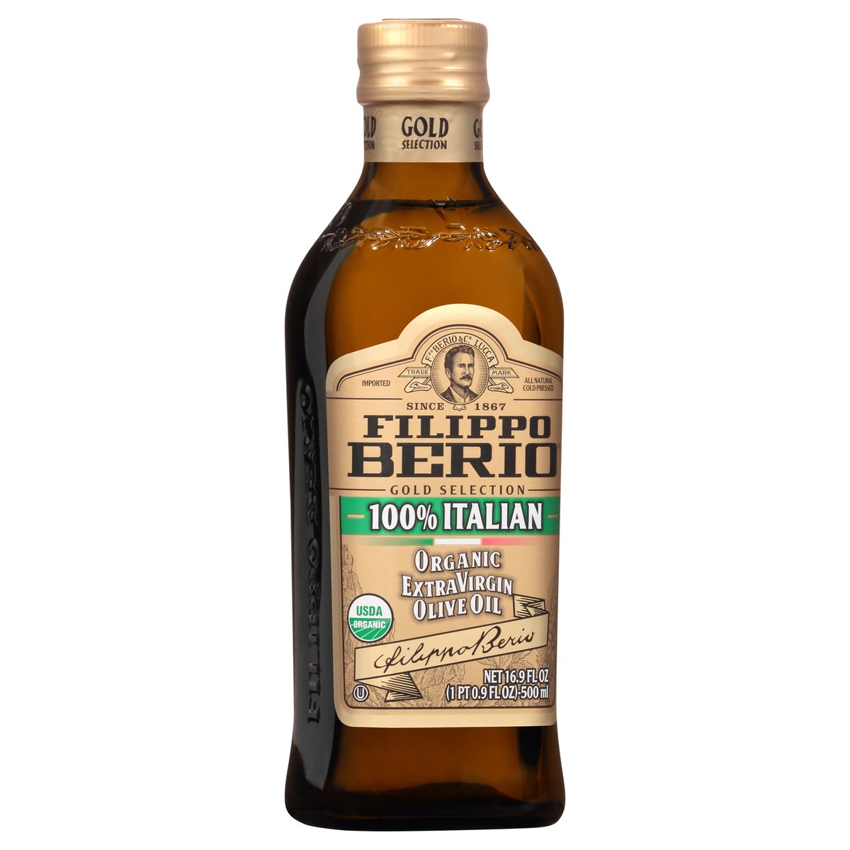 slide 9 of 9, Filippo Berio 100% Italian Gold Selection Extra Virgin Organic Olive Oil 16.9 fl oz, 16.9 fl oz