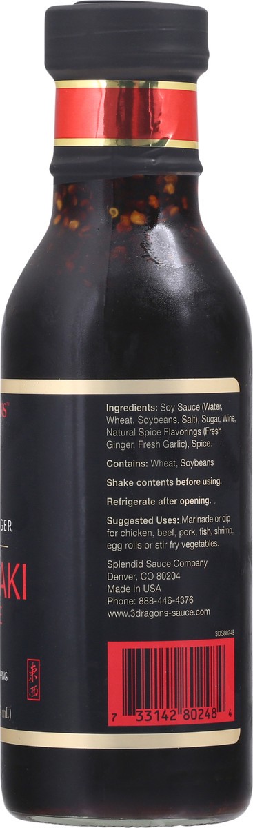 slide 2 of 13, 3 Dragons Spicy Ginger Teriyaki Sauce 12 fl oz, 12 fl oz