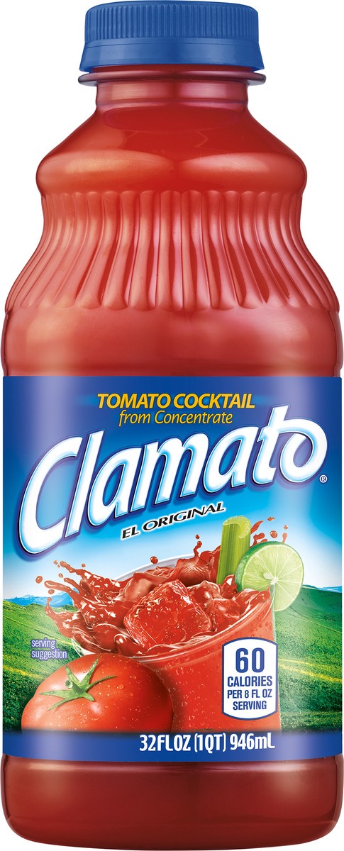 slide 1 of 5, Clamato Original Tomato Cocktail, 32 fl oz bottle, 32 fl oz