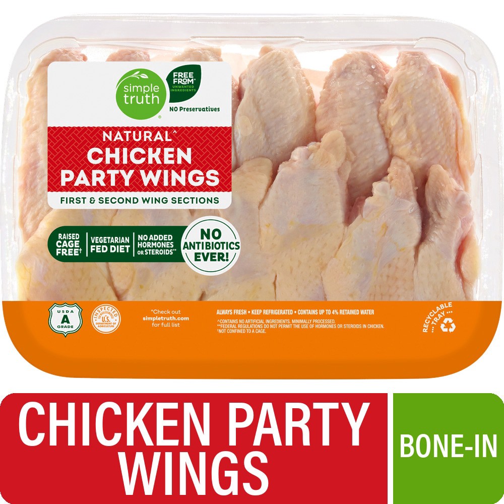 slide 1 of 1, Simple Truth® Natural Party Fresh Chicken Wings, 1 each, 1 ct