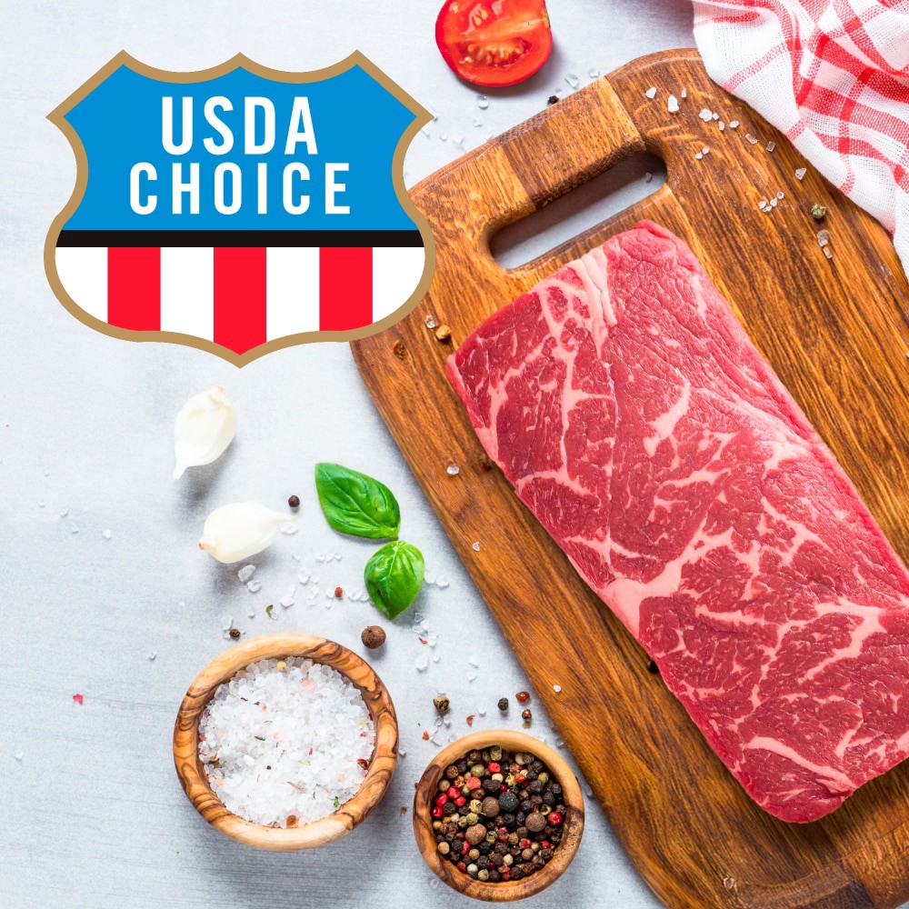 slide 2 of 5, Choice Flat Iron Beef Steak, per lb