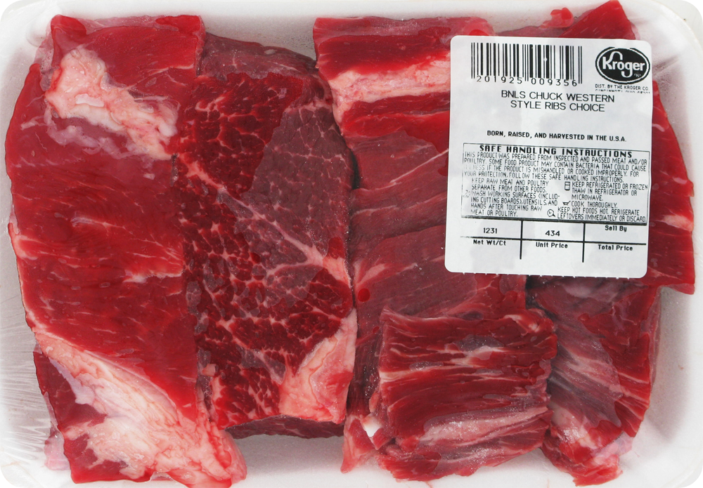 slide 2 of 2, Beef Choice Country Style Boneless Chuck Ribs (4 Per Pack), per lb