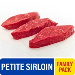 Choice Petite Sirloin Beef Steak Family Pack (About 3-4 Steaks per Pack), 1 lb