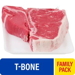 Choice T-Bone Beef Steak Family Pack, 1 lb