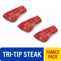 Choice Tri-Tip Beef Steaks Family Pack (5-6 Steaks per Pack), 1 lb