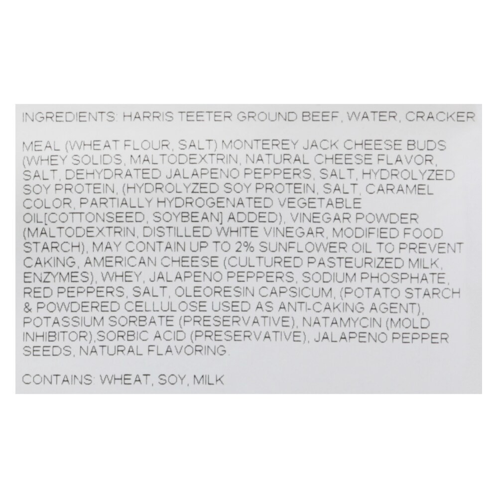 slide 2 of 2, Harris Teeter Prime Jalapeno Monterey Jack Burger 1 ea, per lb