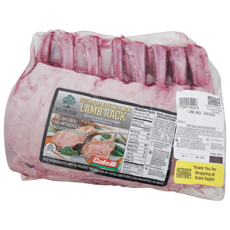 slide 1 of 2, Catelli Brothers Lamb Rack, Premium Australian, per lb