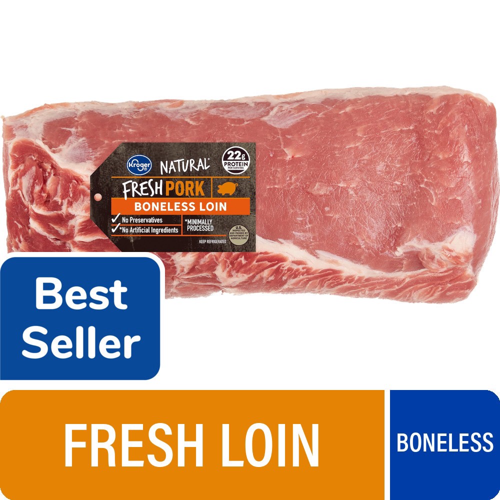 slide 2 of 5, Kroger® Fresh Natural Pork Loin Boneless, per lb