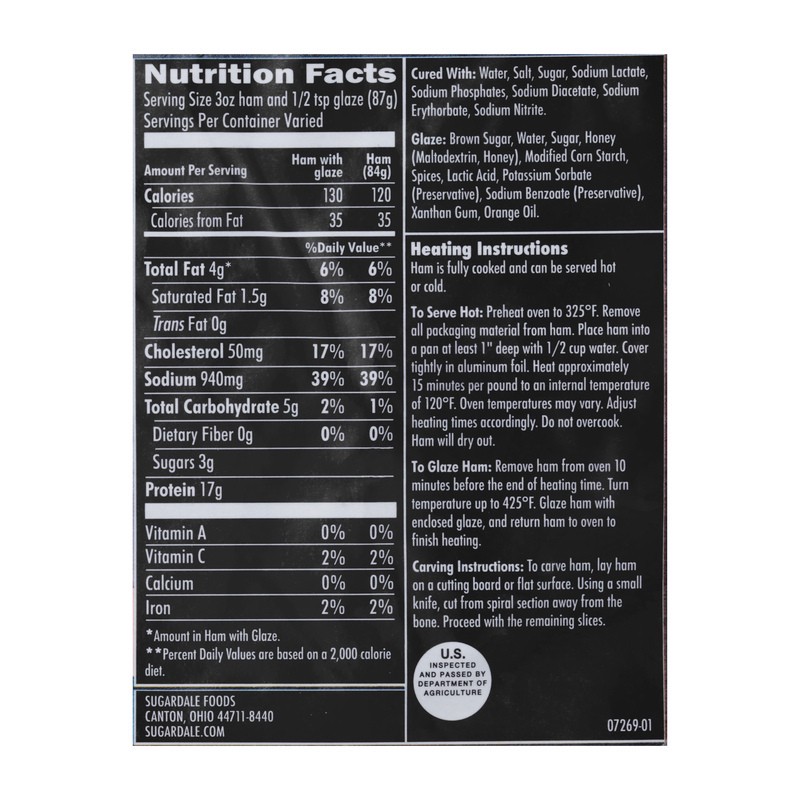 slide 2 of 5, Sugardale Half Ham, Spiral, per lb
